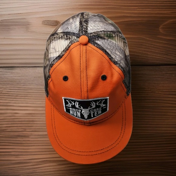 Hardcore Hunter Trucker Hat Snapback Adjustable Blaze Orange Camo OS Infinity - Picture 6 of 9
